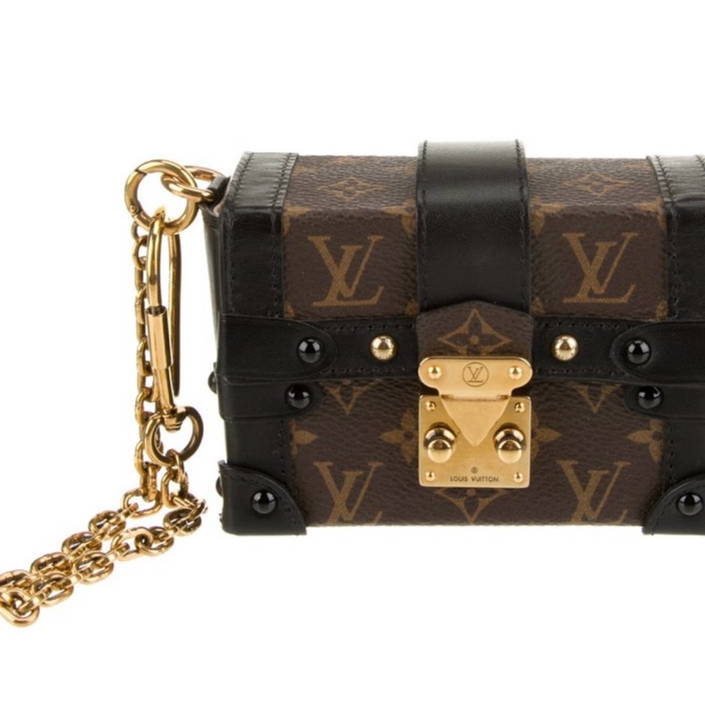 Louis Vuitton Mini Bag Brown and Black with Gold Chain